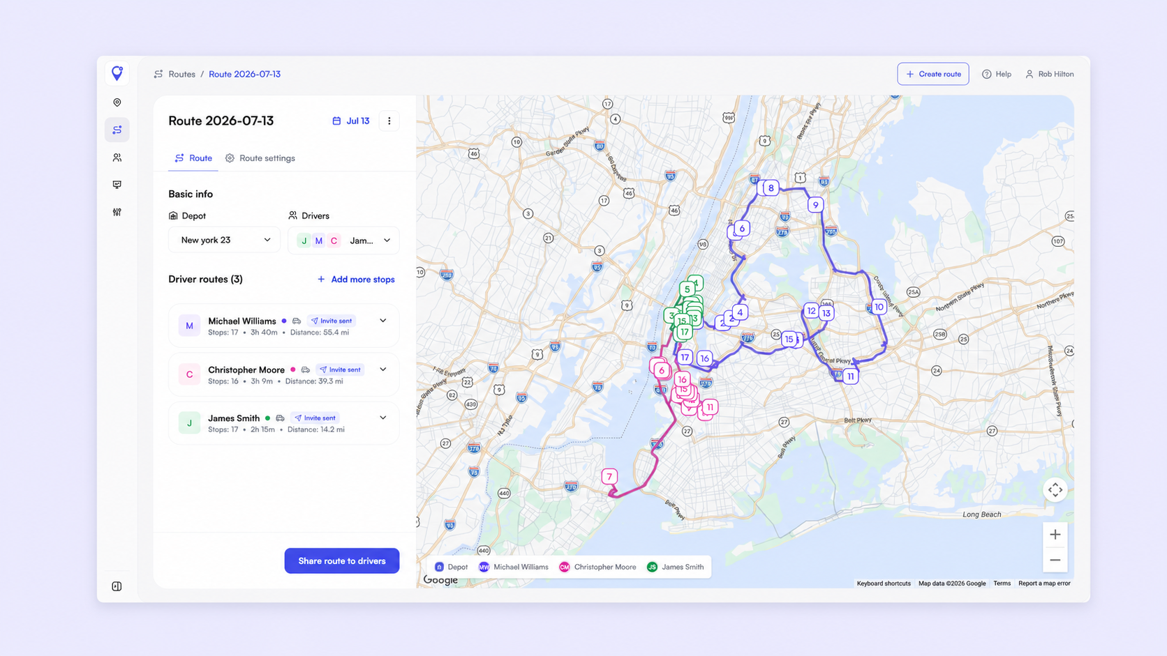 Optiway Route Optimization Software screenshot