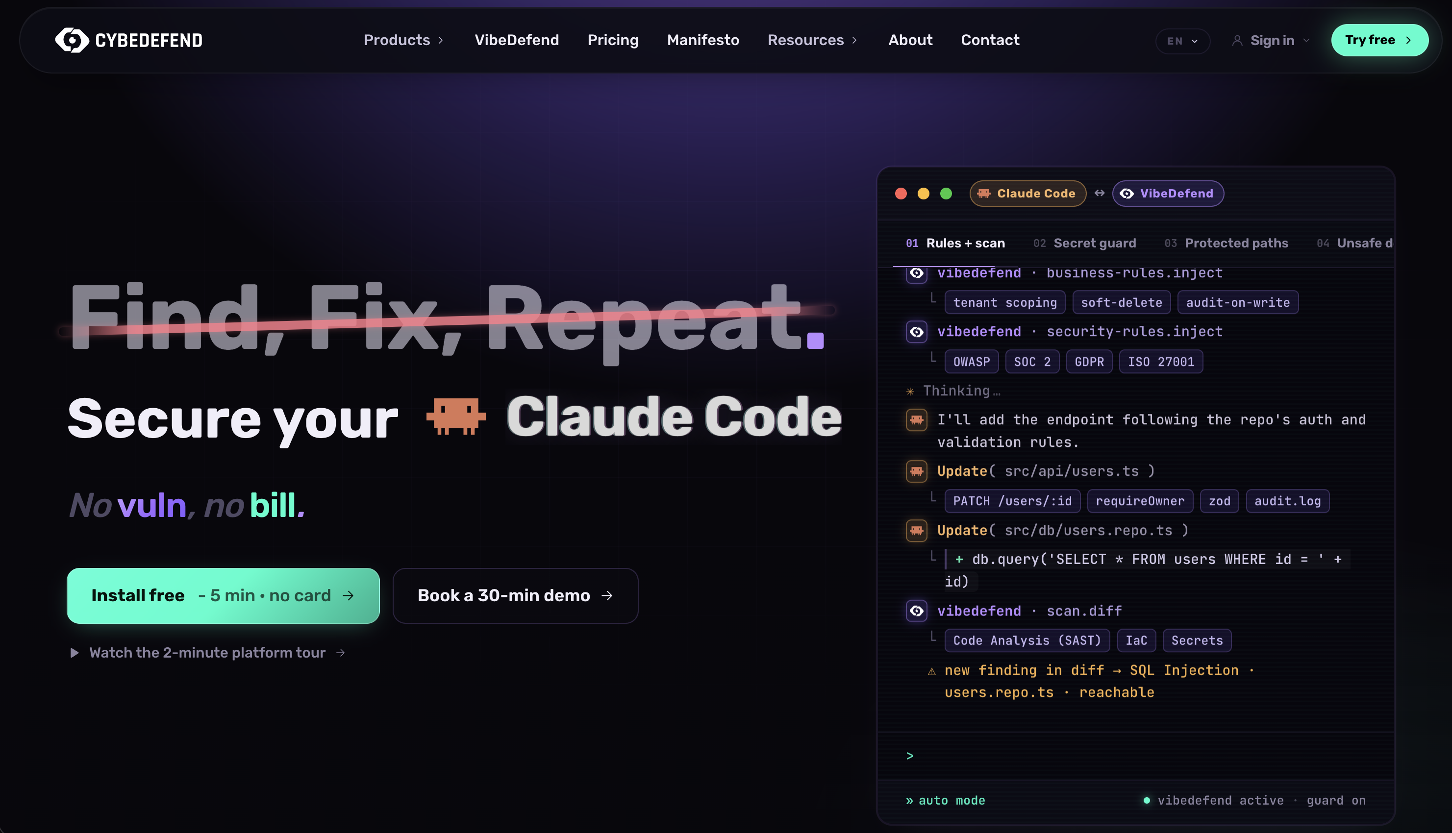 CybeDefend screenshot