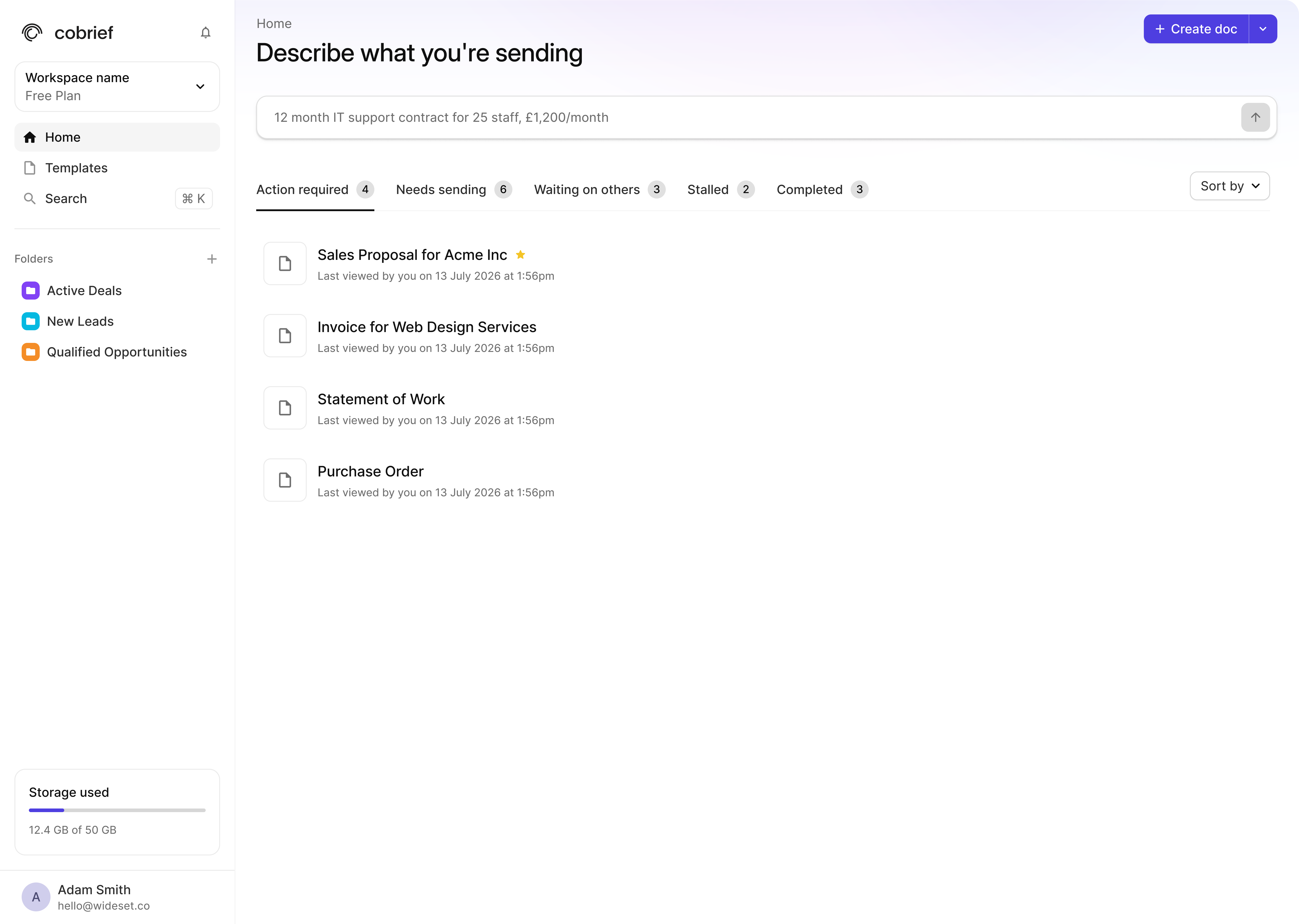 Cobrief screenshot
