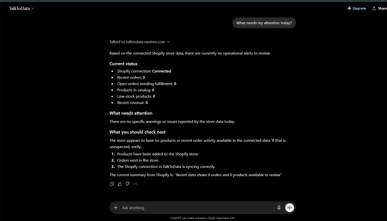Talk To Data screenshot