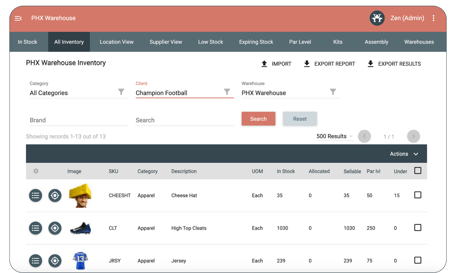Zenventory screenshot