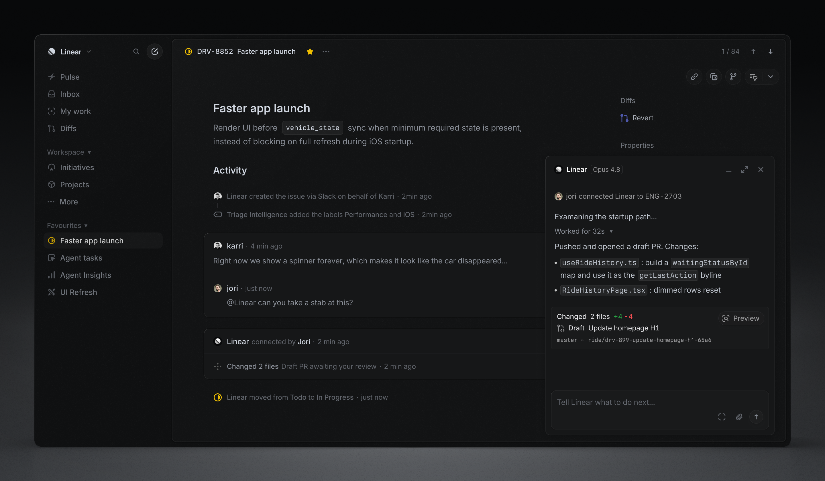 Linear screenshot