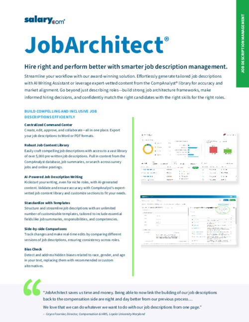 JobArchitect Datasheet