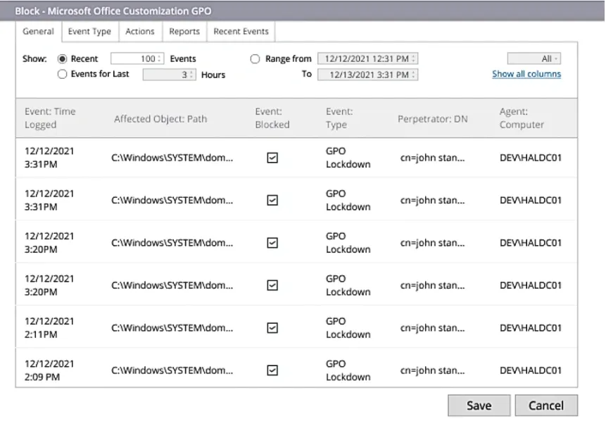 Netwrix Threat Prevention screenshot