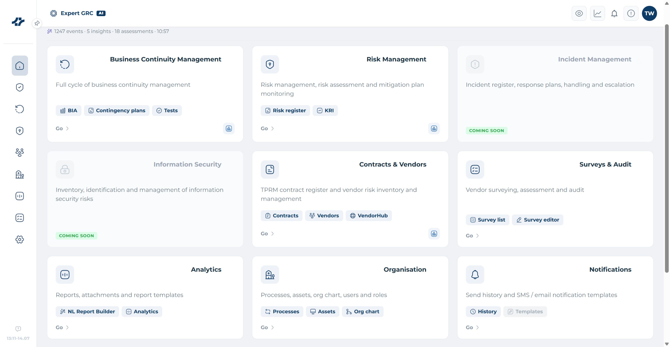 BCMLogic Next GRC Platform screenshot