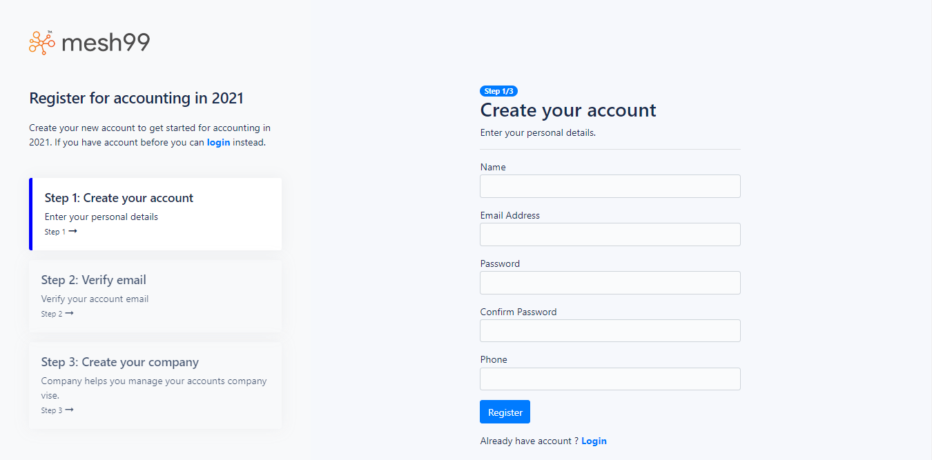 Accountnet | Accounting software screenshot