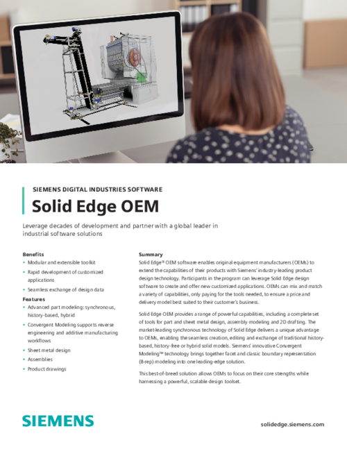 Solid Edge OEM Data Sheet