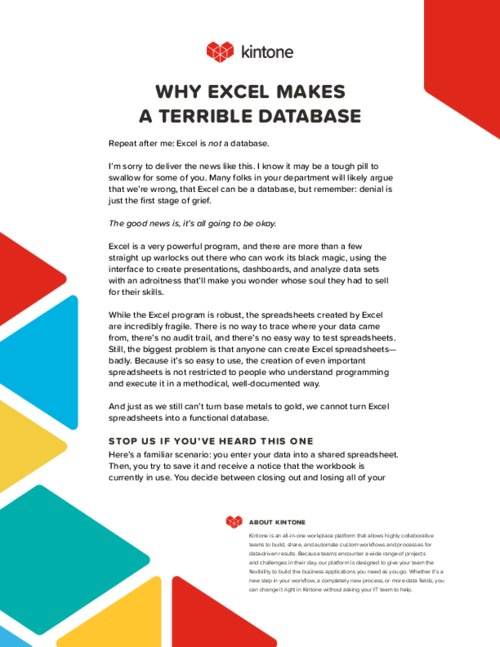 Why Excel Makes a Terrible Database eBook