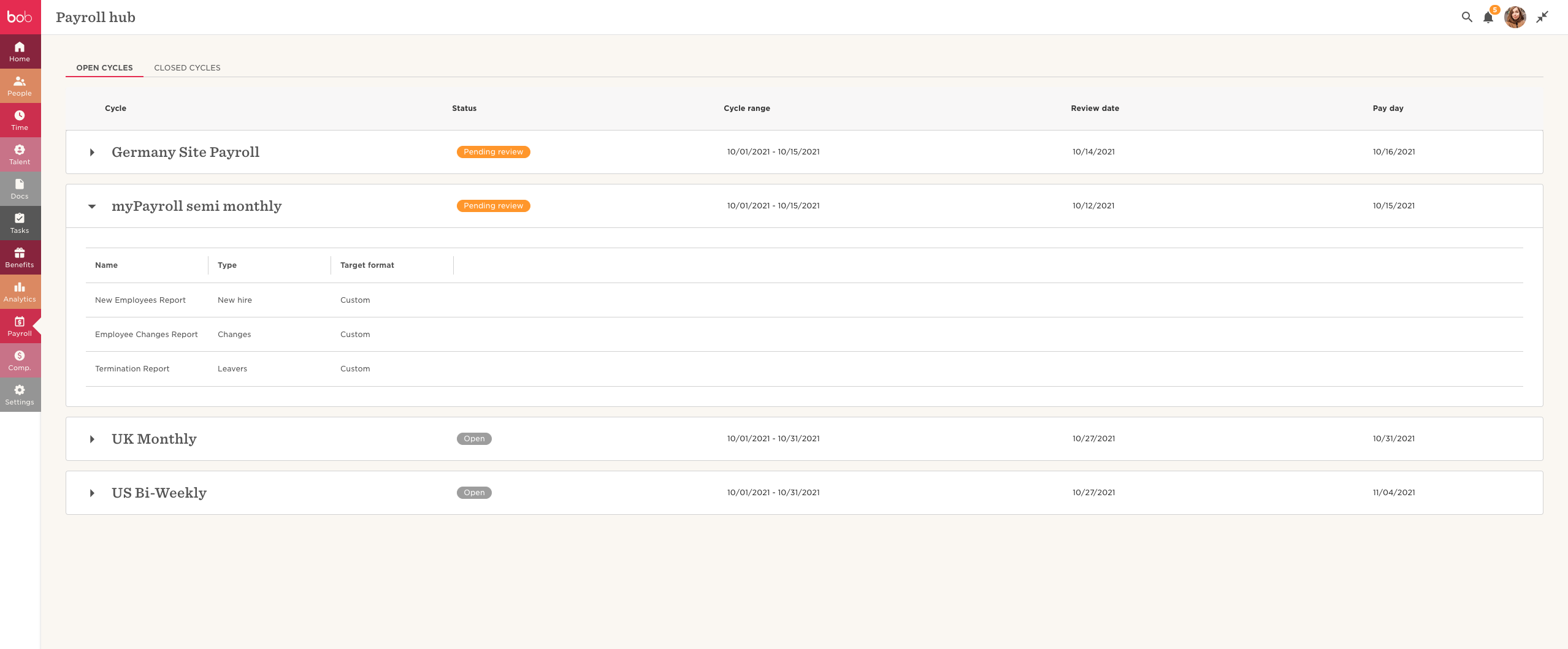 BambooHR vs. Hibob HRIS 2022 G2