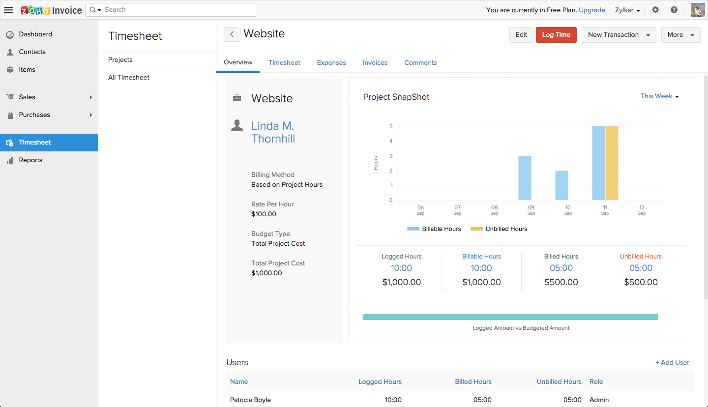 zoho invoice verify view