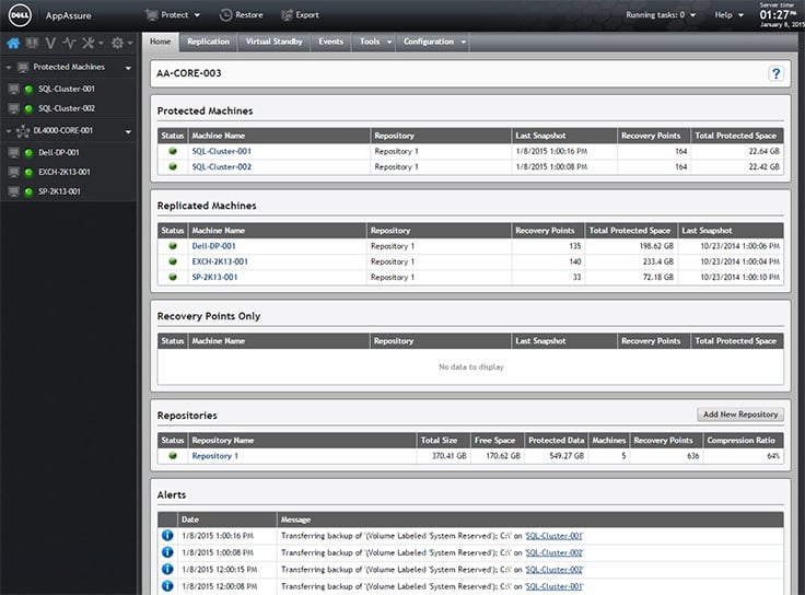 rapid recovery powershell logs