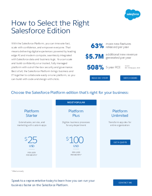 How to Select the Right Salesforce Platform Edition