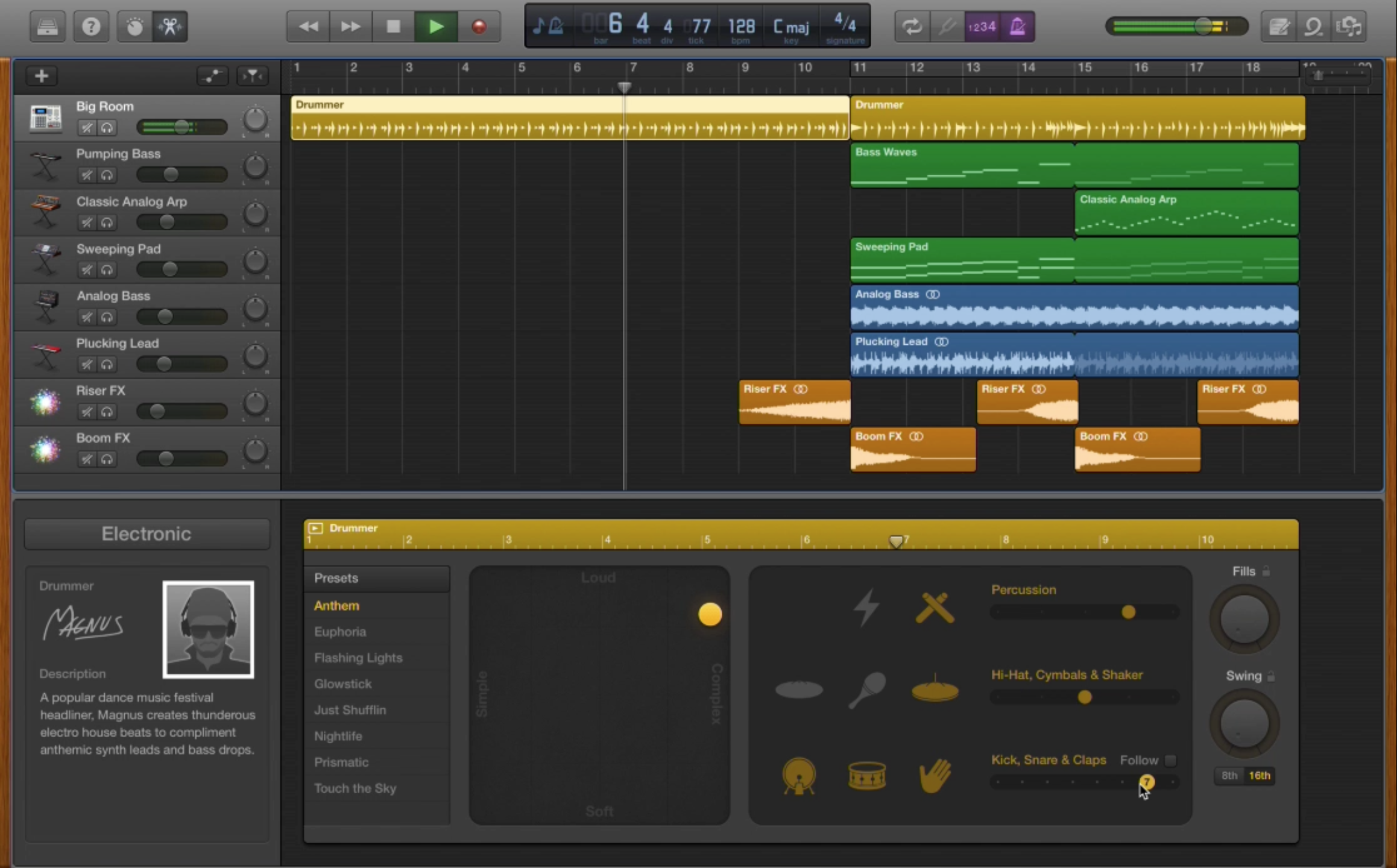 garageband show tempo