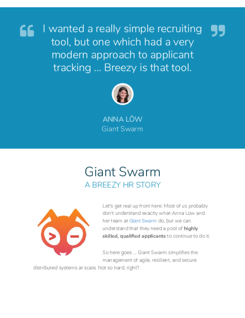How Giant Swarm Uses Breezy to Streamline Recruiting