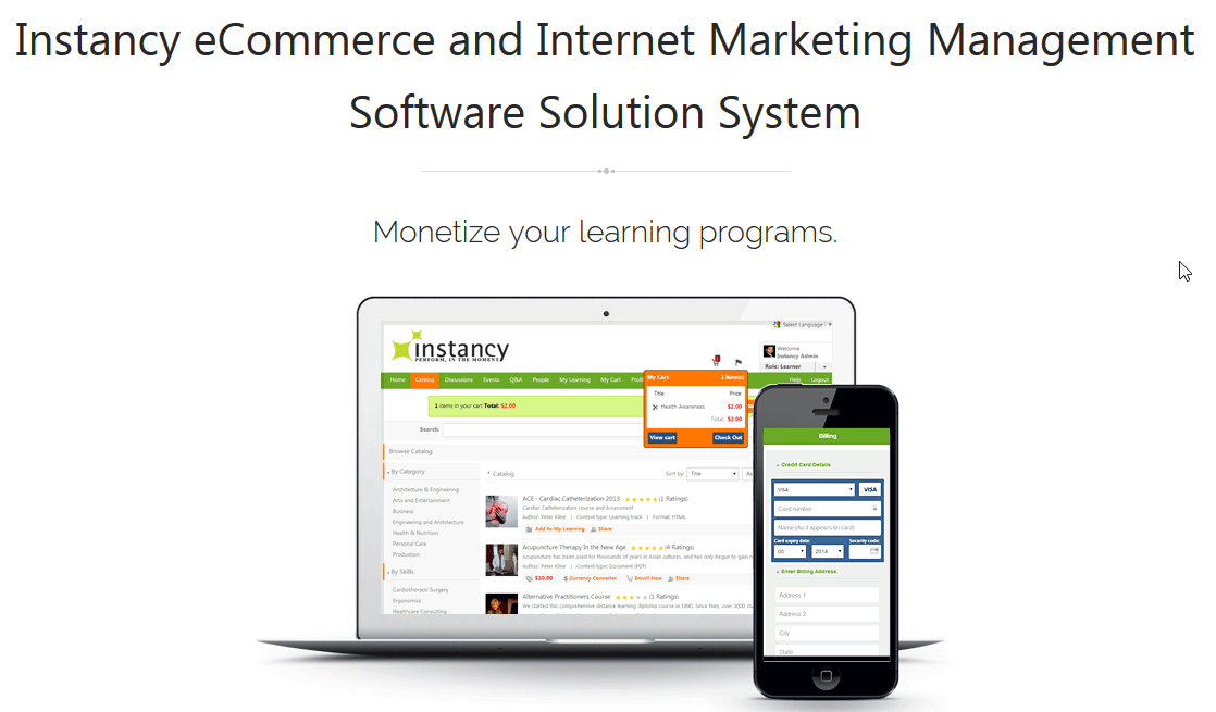 eLearning eCommerce System screenshot