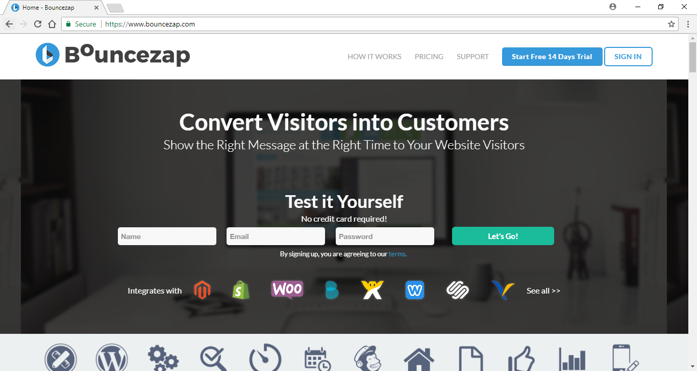 Bouncezap screenshot