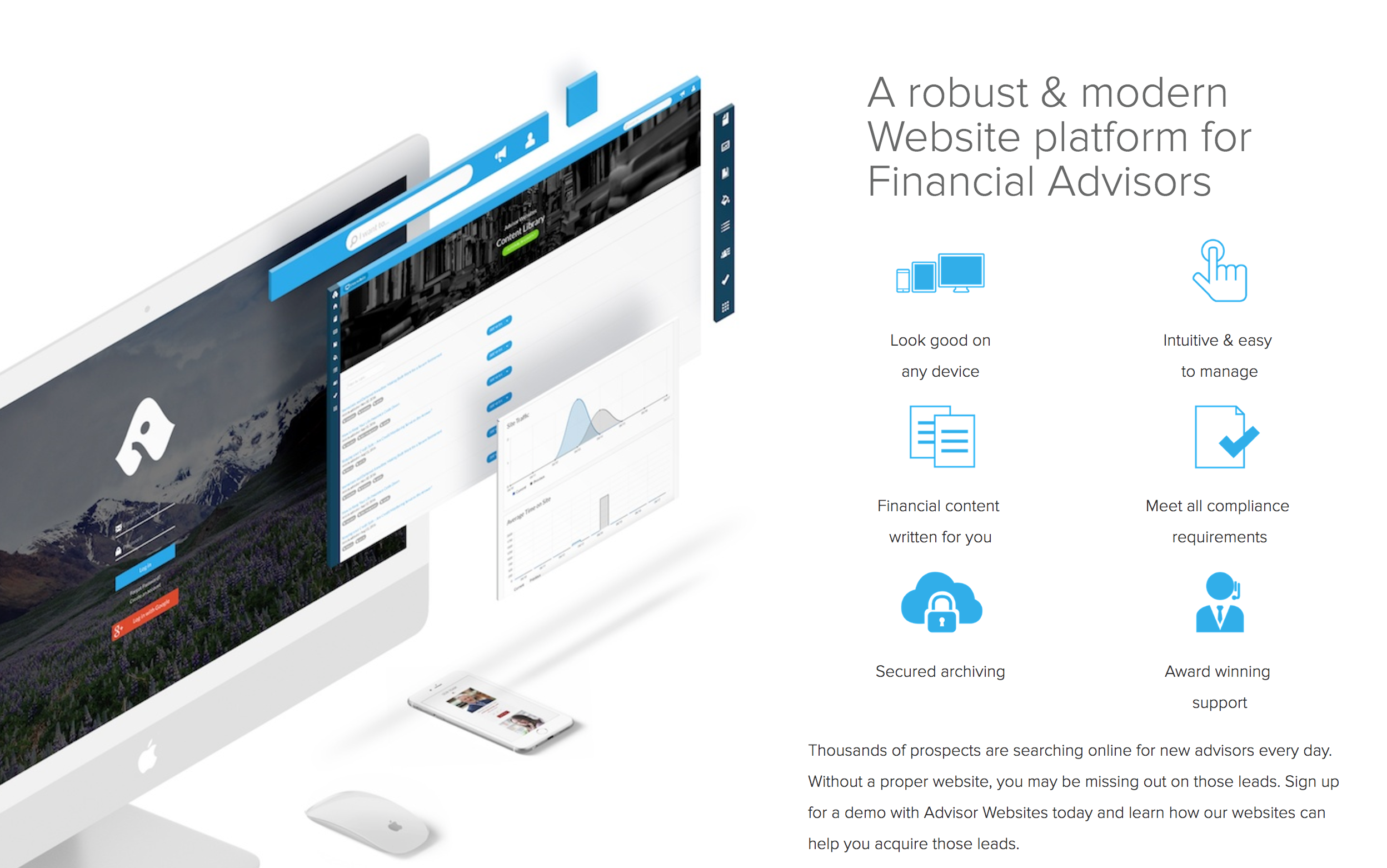Advisor Websites screenshot