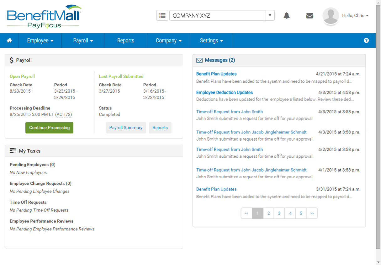 PayFocus screenshot