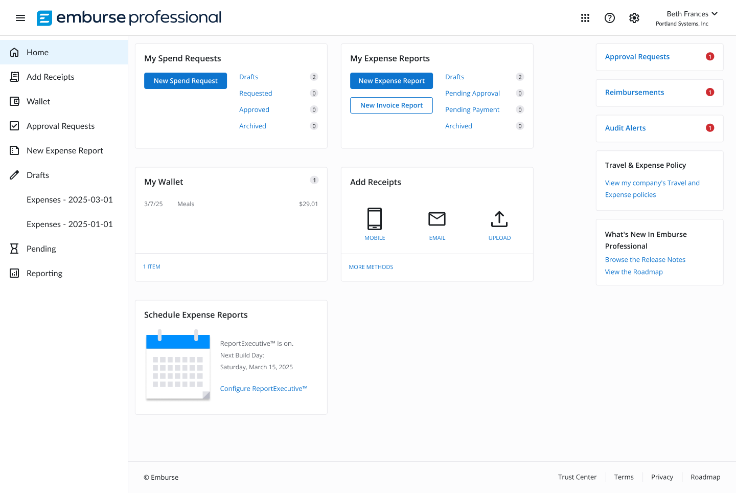 Emburse Expense Professional (formerly Certify Expense) screenshot