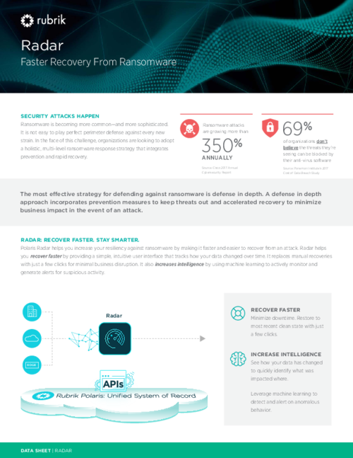 Radar - Faster Recovery From Ransomware