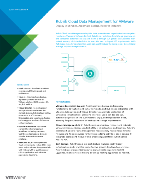 Cloud Data Management For VMware