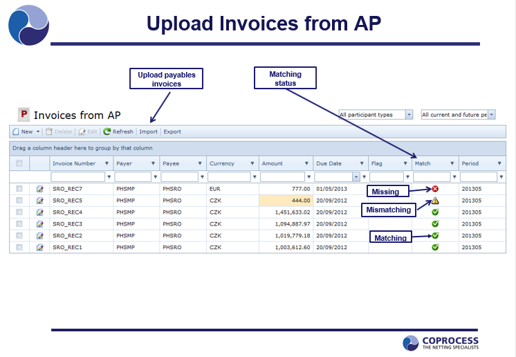 Intercompany Netting screenshot